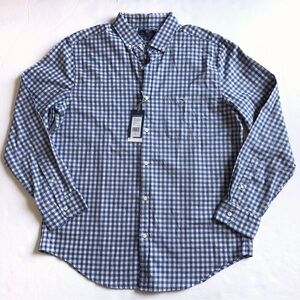 Vineyard Vines Classic Fit Tucker Shirt Mens Large Blue White Gingham Check NEW